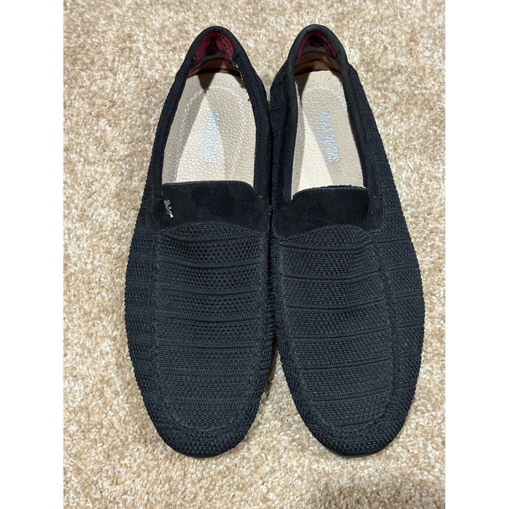 Stacy Adams Loafers Men 10.5 Black  Knit Slip On Suede Trim Casual Shoe